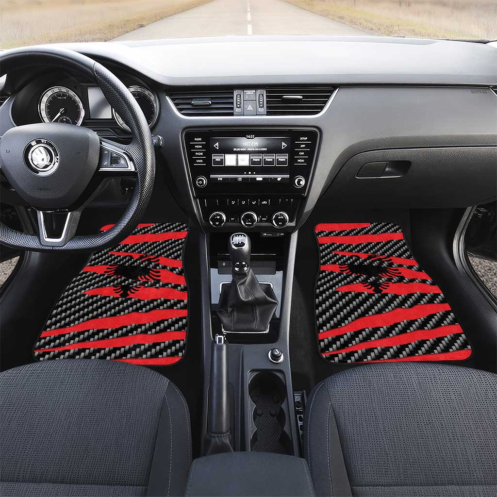 Albania Beast Car Mats Ripped Flag Graphic - Wonder Print Shop