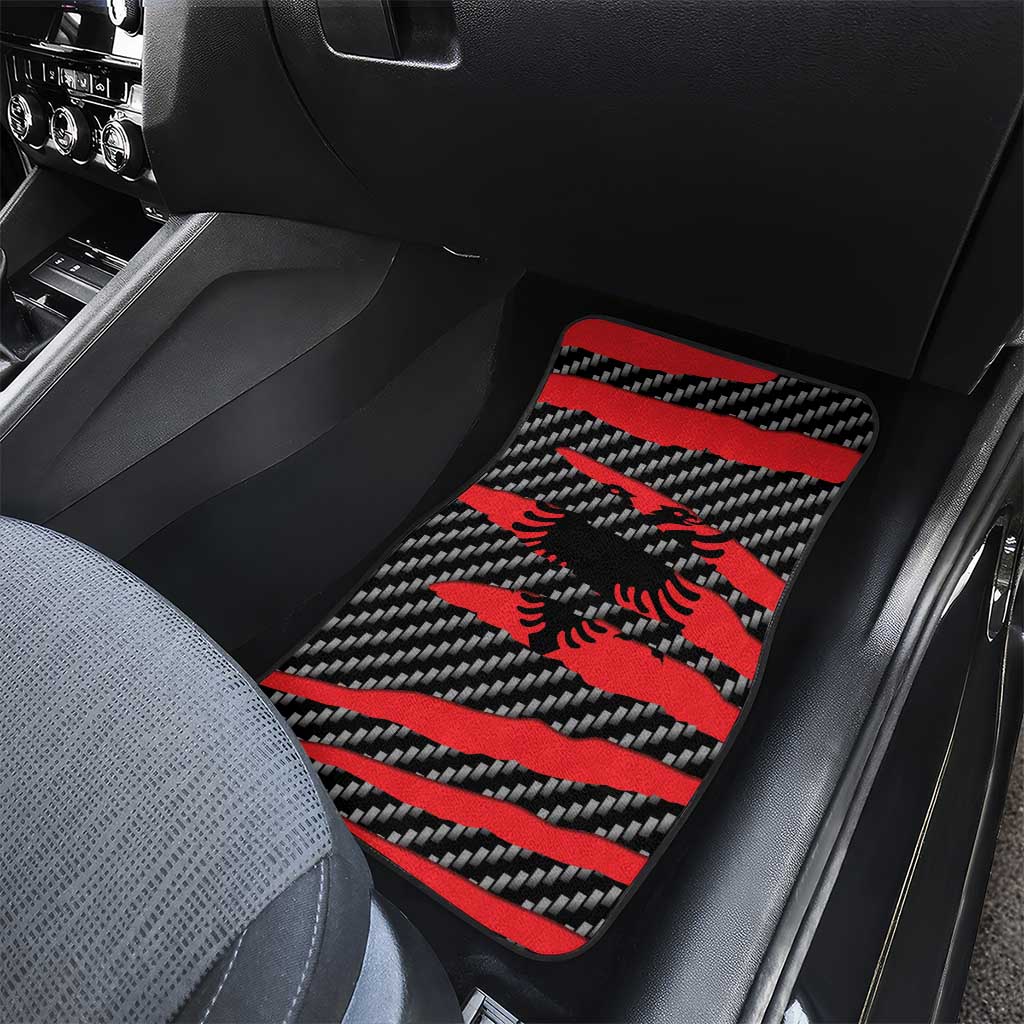 Albania Beast Car Mats Ripped Flag Graphic - Wonder Print Shop