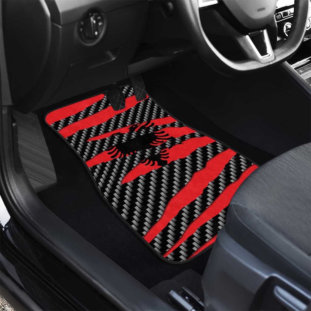 Albania Beast Car Mats Ripped Flag Graphic - Wonder Print Shop