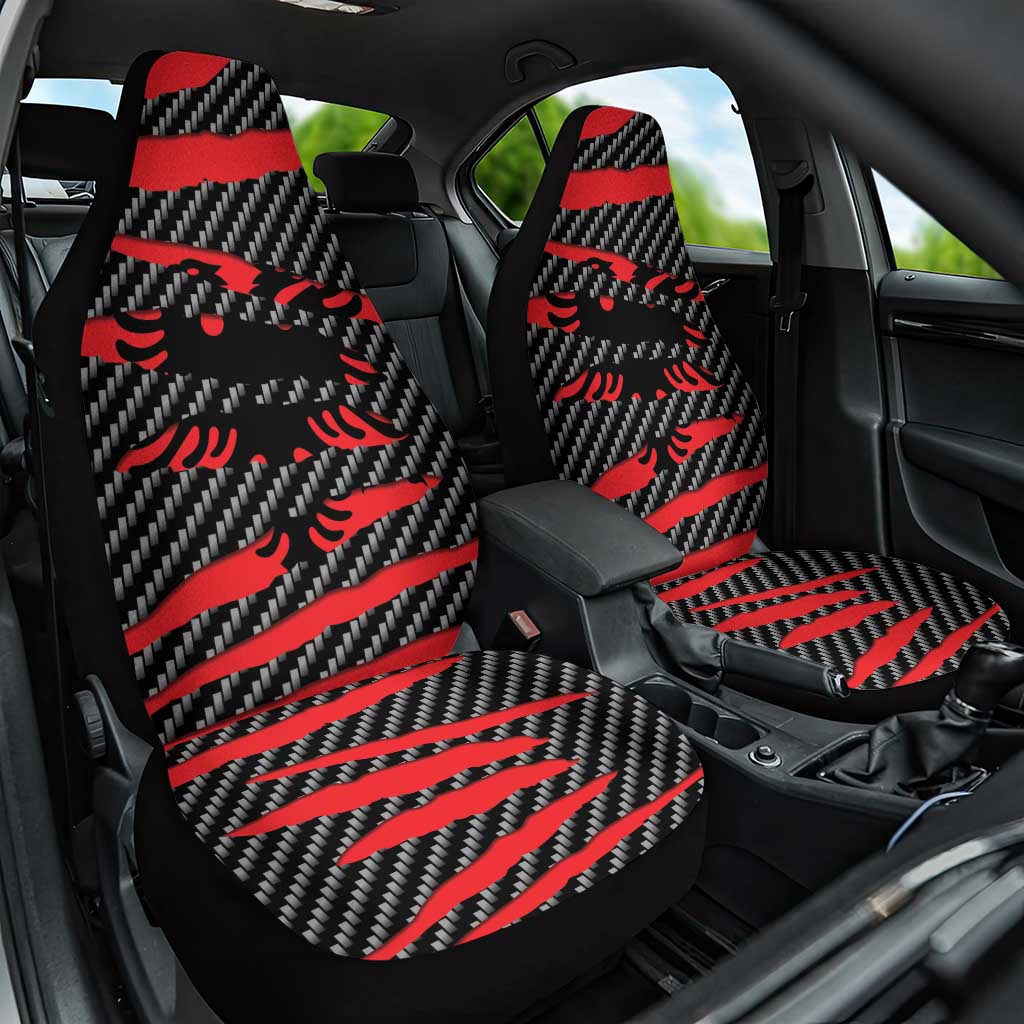 Albania Beast Car Seat Cover Ripped Flag Graphic - Wonder Print Shop