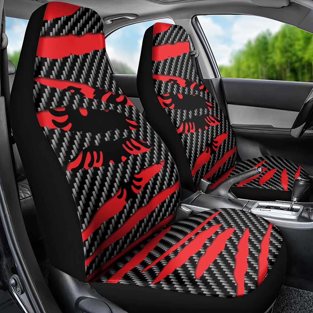 Albania Beast Car Seat Cover Ripped Flag Graphic - Wonder Print Shop