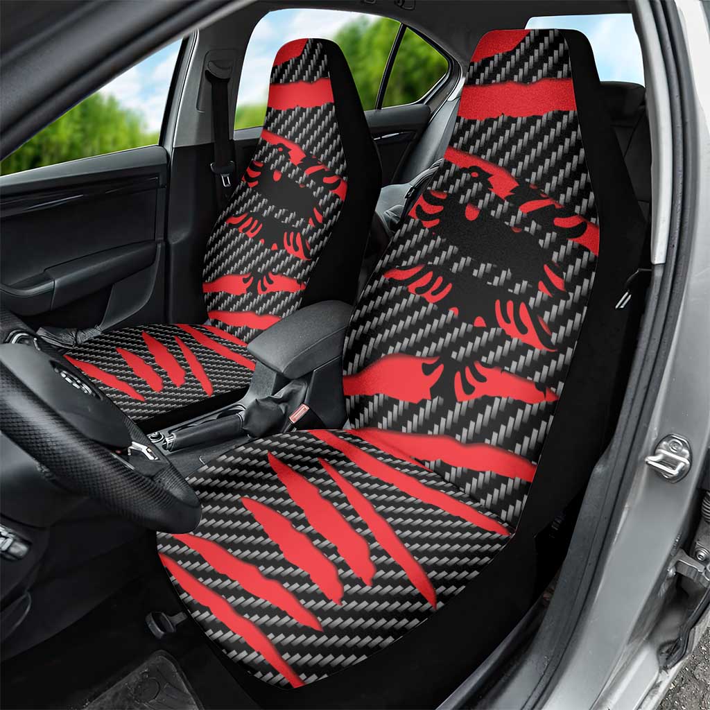 Albania Beast Car Seat Cover Ripped Flag Graphic - Wonder Print Shop