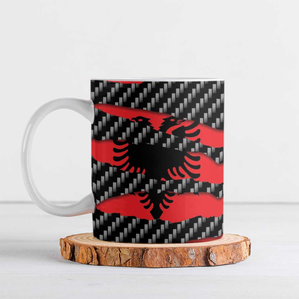Albania Beast Ceramic Mug Ripped Flag Graphic - Wonder Print Shop