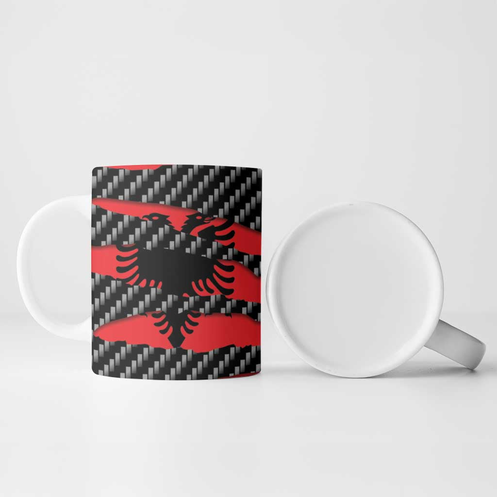 Albania Beast Ceramic Mug Ripped Flag Graphic - Wonder Print Shop