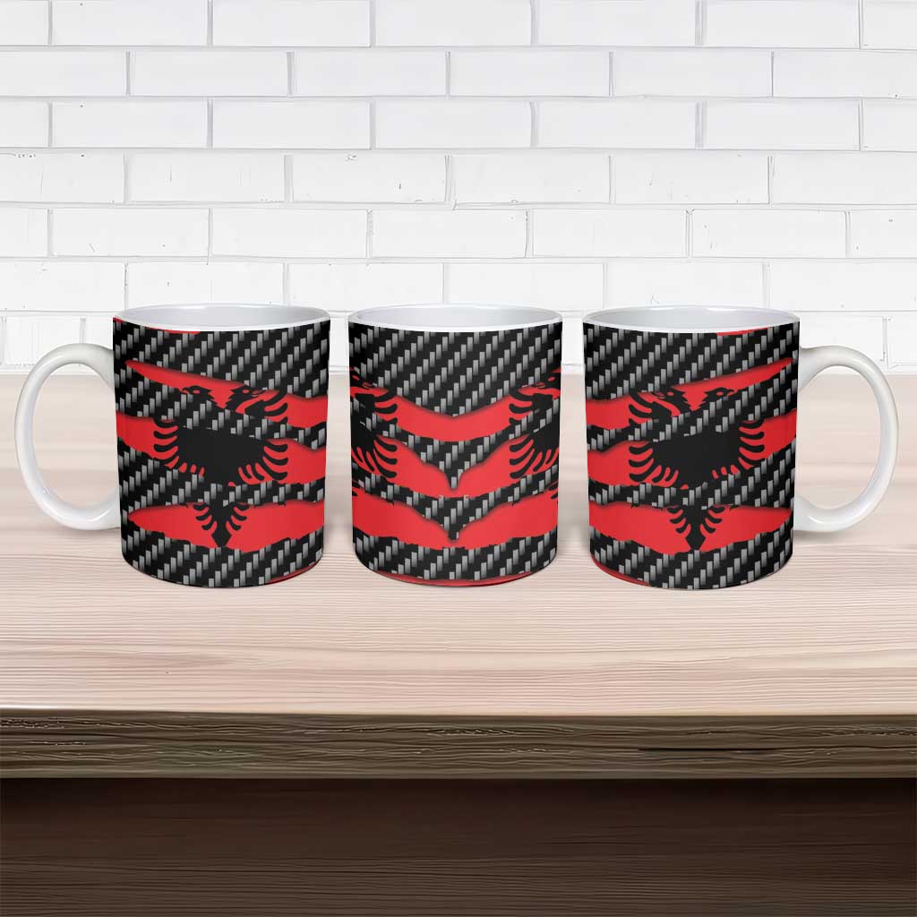 Albania Beast Ceramic Mug Ripped Flag Graphic - Wonder Print Shop