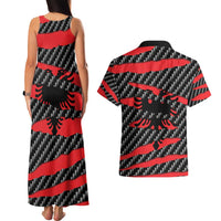Albania Beast Couples Matching Tank Maxi Dress and Hawaiian Shirt Ripped Flag Graphic - Wonder Print Shop