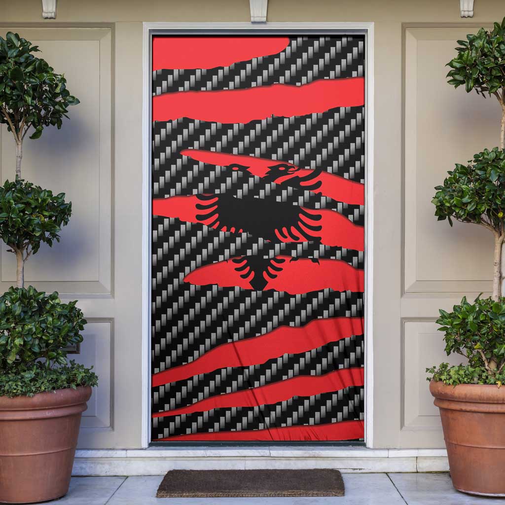 Albania Beast Door Cover Ripped Flag Graphic - Wonder Print Shop