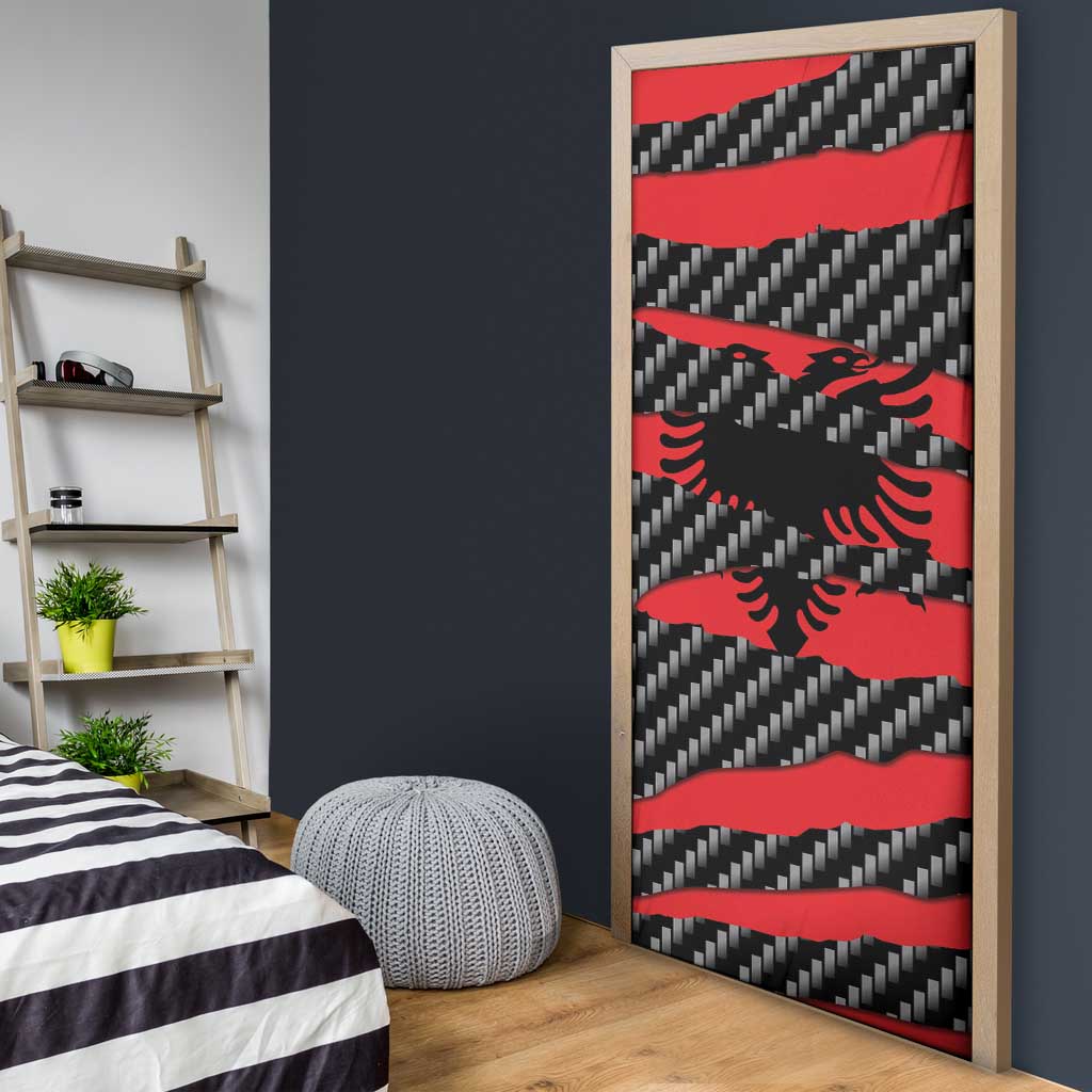 Albania Beast Door Cover Ripped Flag Graphic - Wonder Print Shop