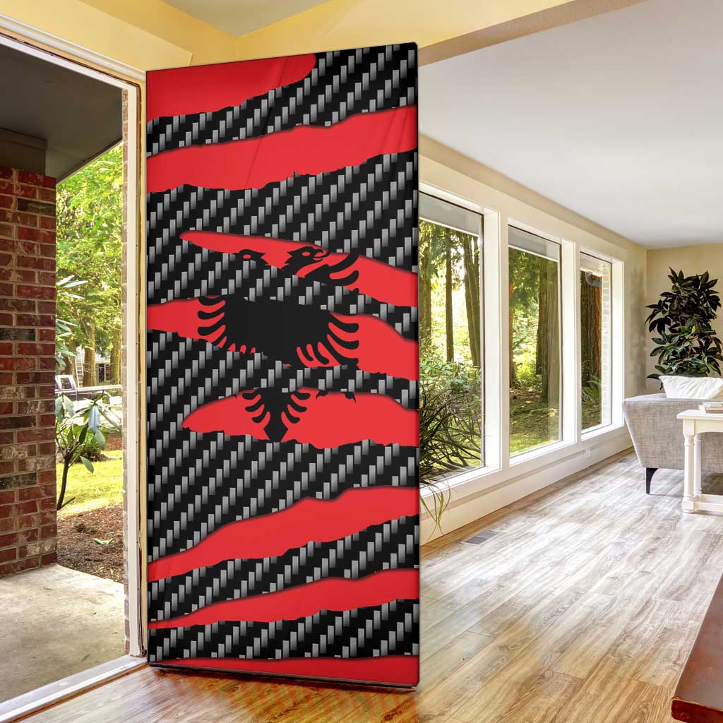 Albania Beast Door Cover Ripped Flag Graphic - Wonder Print Shop