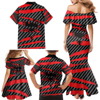 Albania Beast Family Matching Mermaid Dress and Hawaiian Shirt Ripped Flag Graphic - Wonder Print Shop