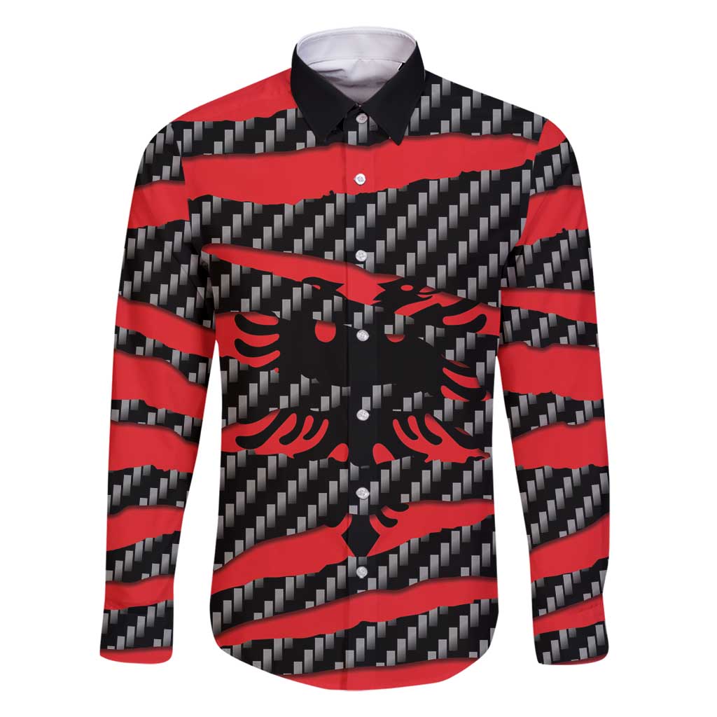 Albania Beast Family Matching Off Shoulder Short Dress and Hawaiian Shirt Ripped Flag Graphic - Wonder Print Shop