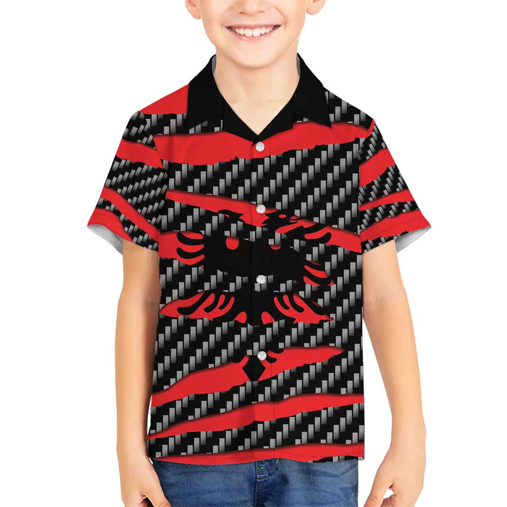 Albania Beast Family Matching Puletasi and Hawaiian Shirt Ripped Flag Graphic - Wonder Print Shop