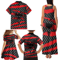 Albania Beast Family Matching Tank Maxi Dress and Hawaiian Shirt Ripped Flag Graphic - Wonder Print Shop