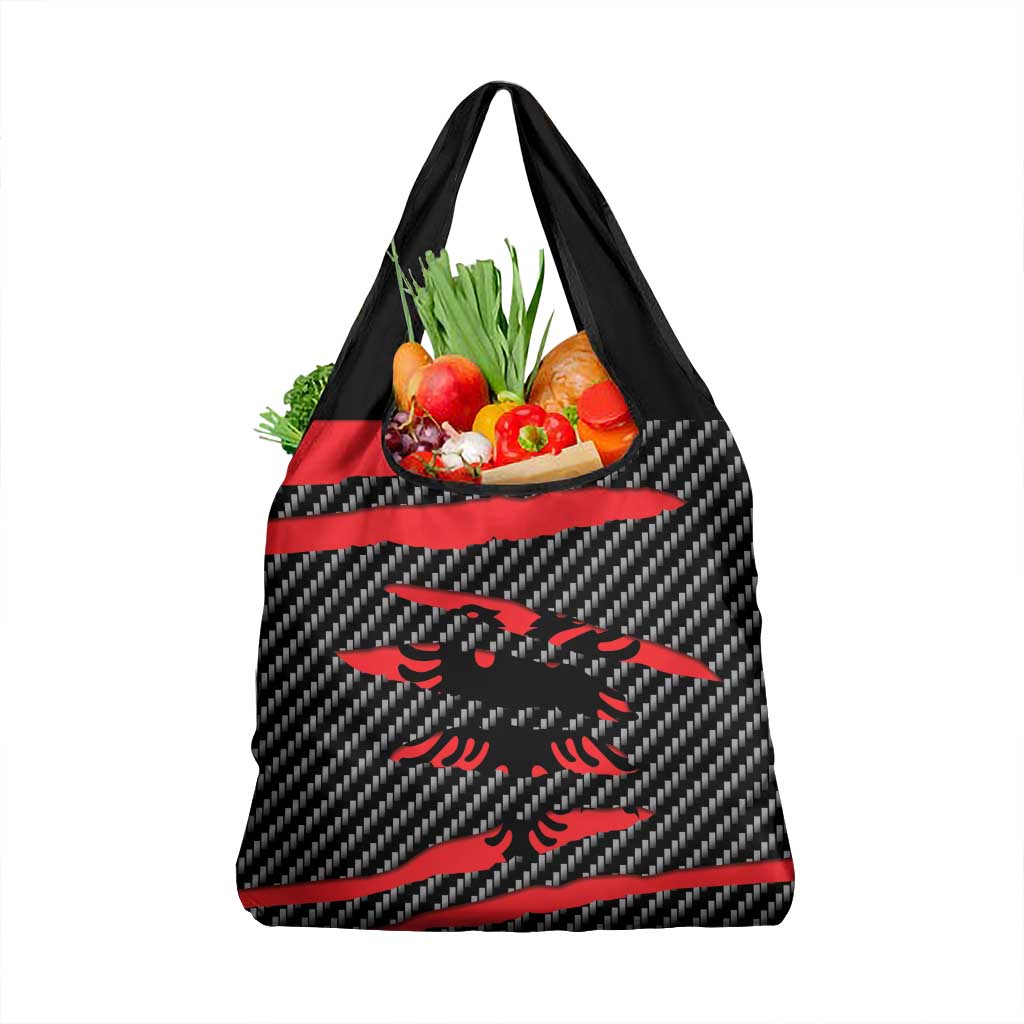 Albania Beast Grocery Bag Ripped Flag Graphic - Wonder Print Shop
