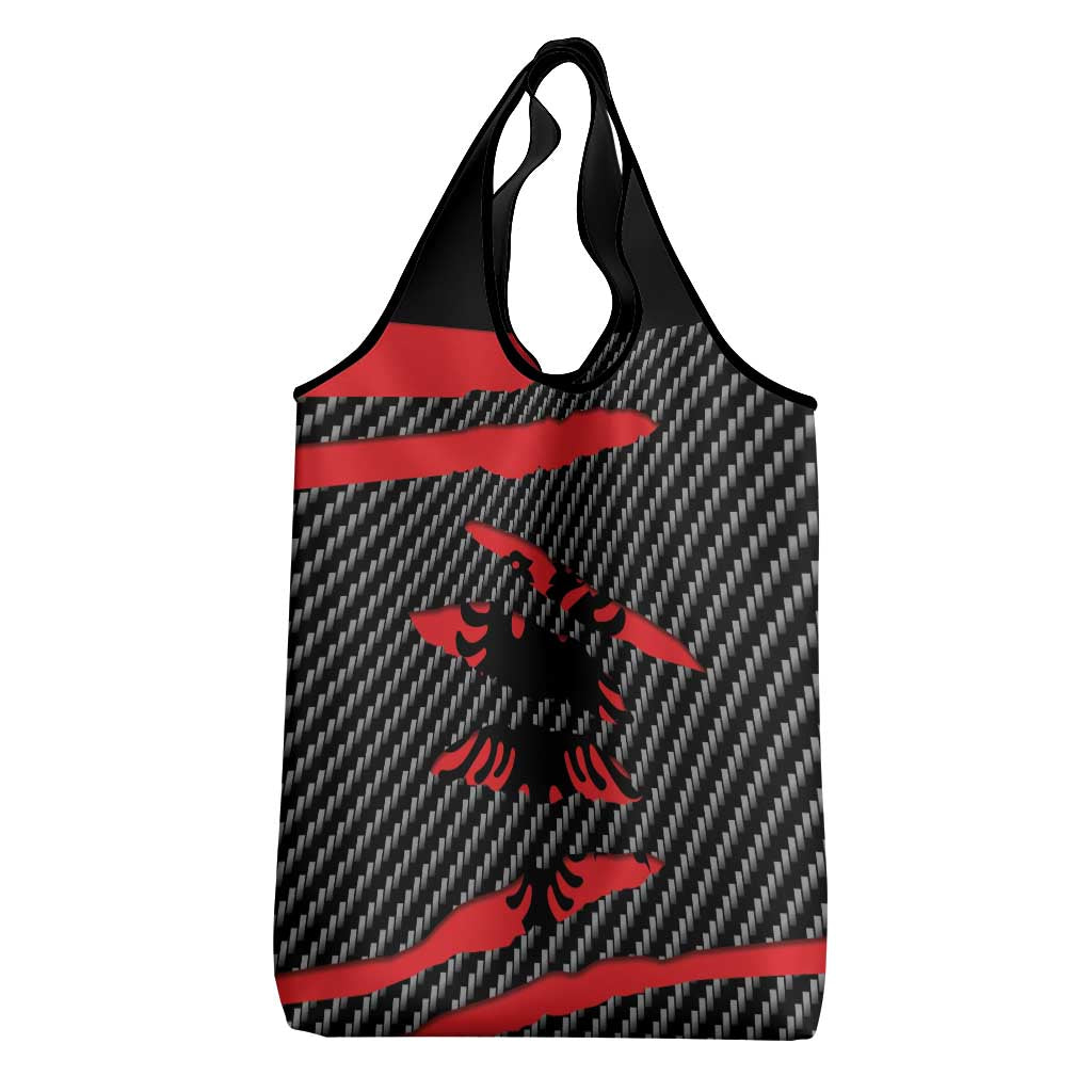 Albania Beast Grocery Bag Ripped Flag Graphic - Wonder Print Shop