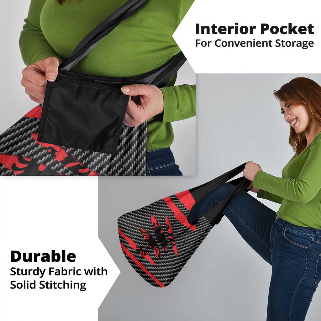 Albania Beast Grocery Bag Ripped Flag Graphic - Wonder Print Shop