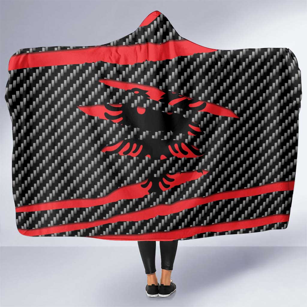 Albania Beast Hooded Blanket Ripped Flag Graphic - Wonder Print Shop