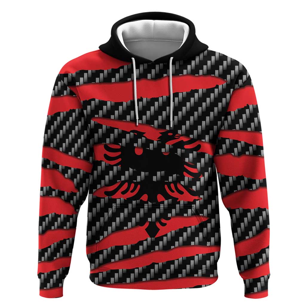 Albania Beast Hoodie Ripped Flag Graphic - Wonder Print Shop