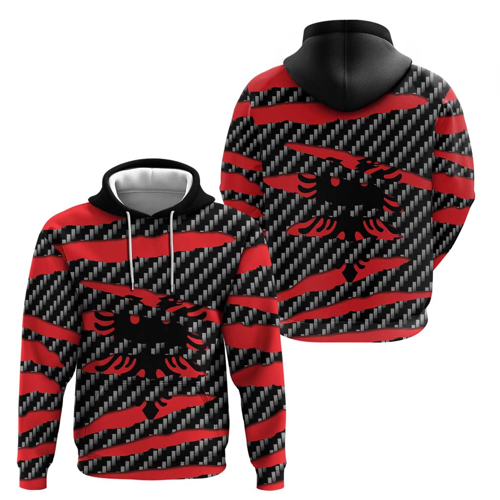 Albania Beast Hoodie Ripped Flag Graphic - Wonder Print Shop
