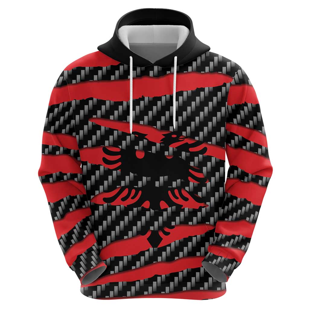 Albania Beast Hoodie Ripped Flag Graphic - Wonder Print Shop