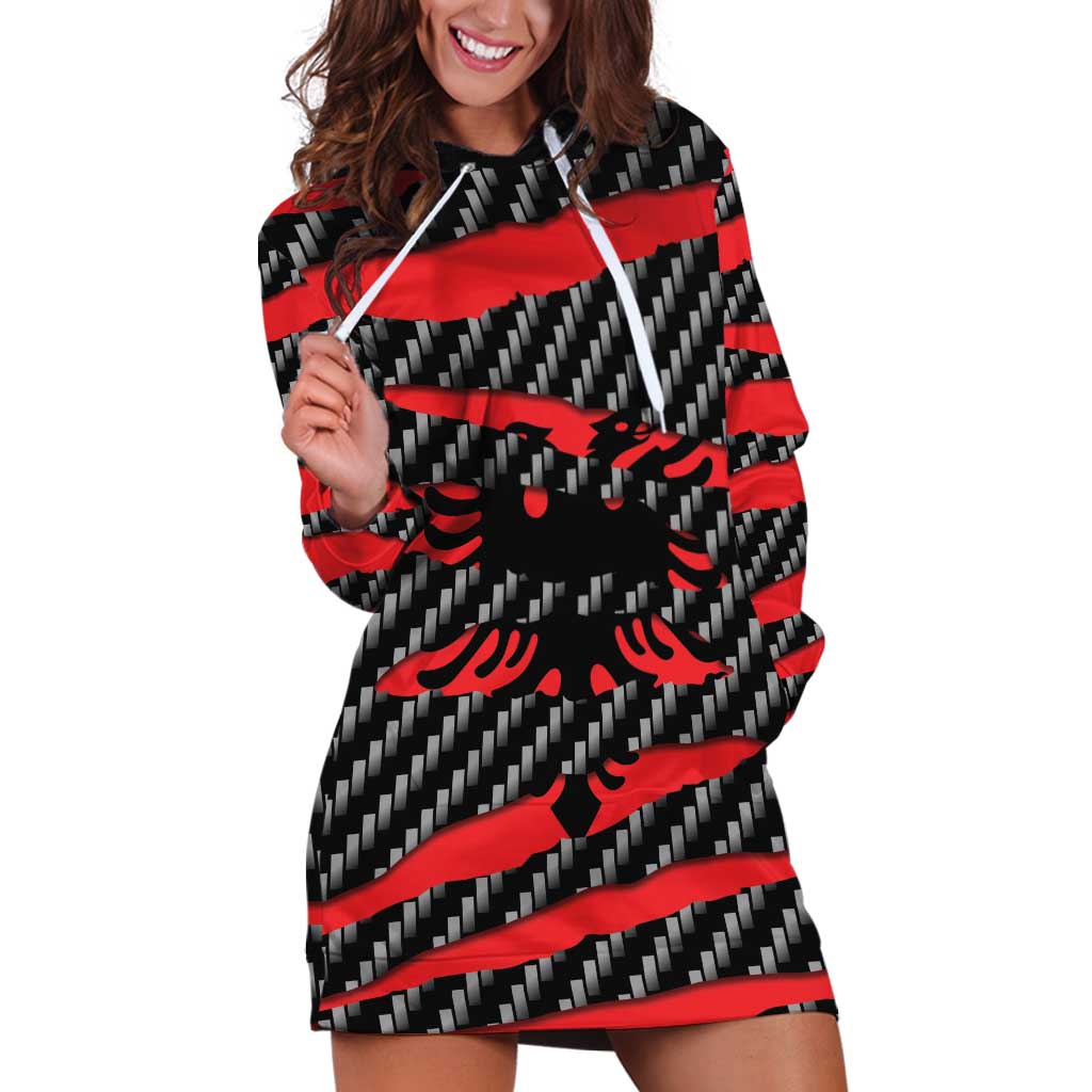 Albania Beast Hoodie Dress Ripped Flag Graphic - Wonder Print Shop