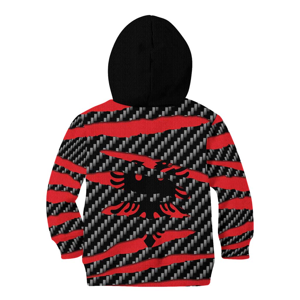 Albania Beast Kid Hoodie Ripped Flag Graphic - Wonder Print Shop