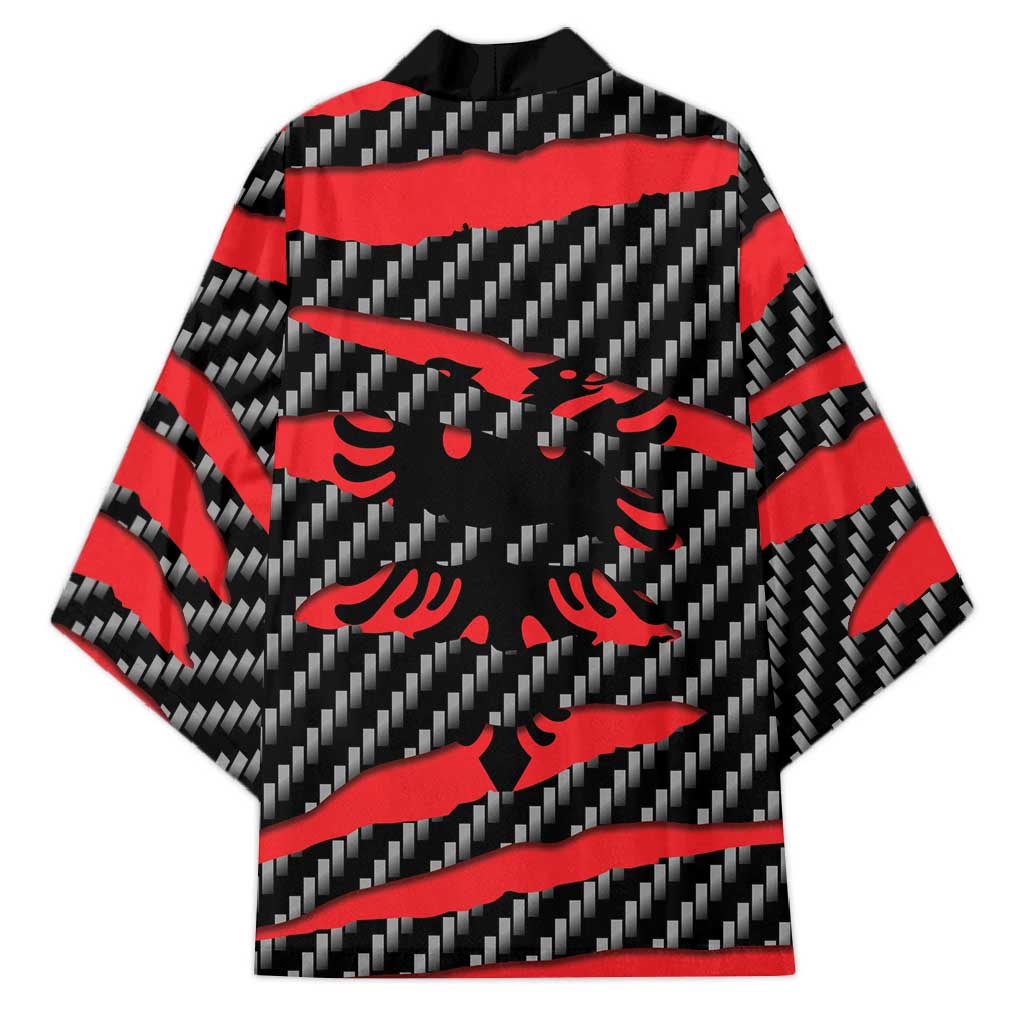 Albania Beast Kimono Ripped Flag Graphic - Wonder Print Shop