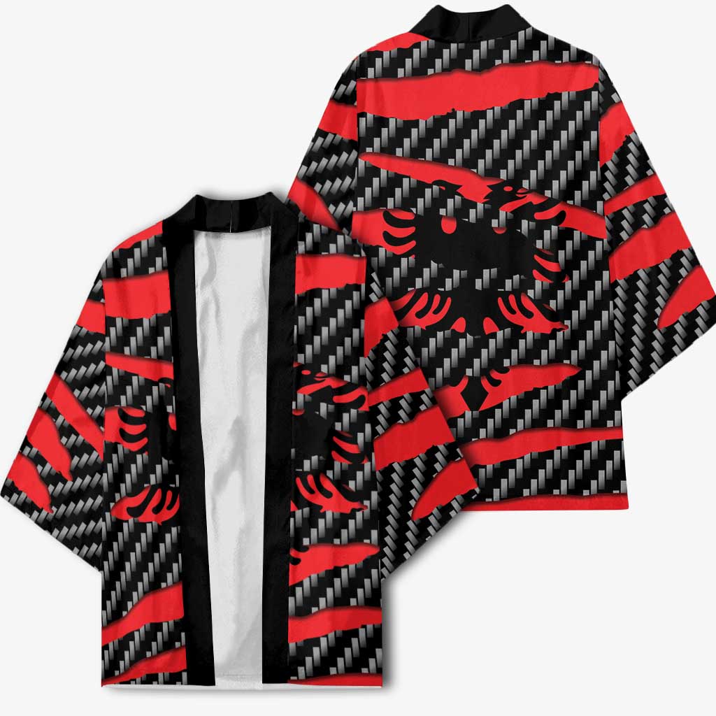 Albania Beast Kimono Ripped Flag Graphic - Wonder Print Shop