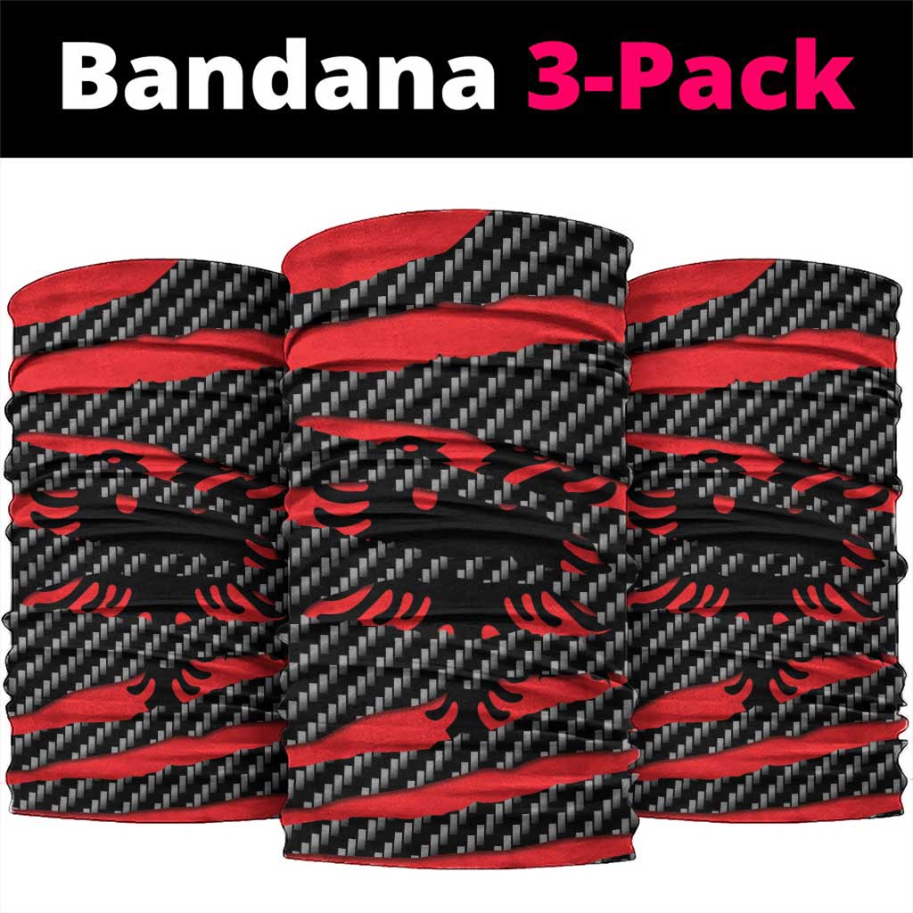 Albania Beast Neck Gaiter Ripped Flag Graphic - Wonder Print Shop