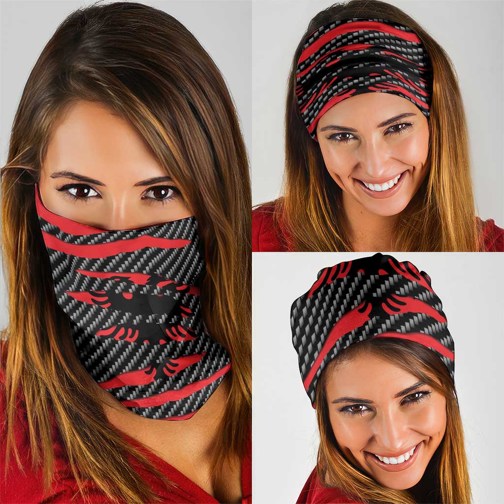 Albania Beast Neck Gaiter Ripped Flag Graphic - Wonder Print Shop