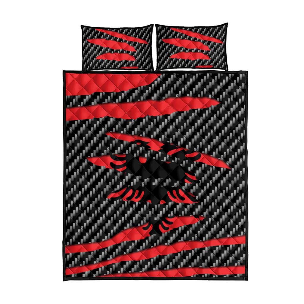 Albania Beast Quilt Bed Set Ripped Flag Graphic - Wonder Print Shop