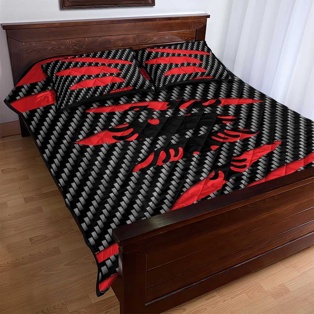 Albania Beast Quilt Bed Set Ripped Flag Graphic - Wonder Print Shop