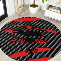 Albania Beast Round Carpet Ripped Flag Graphic - Wonder Print Shop