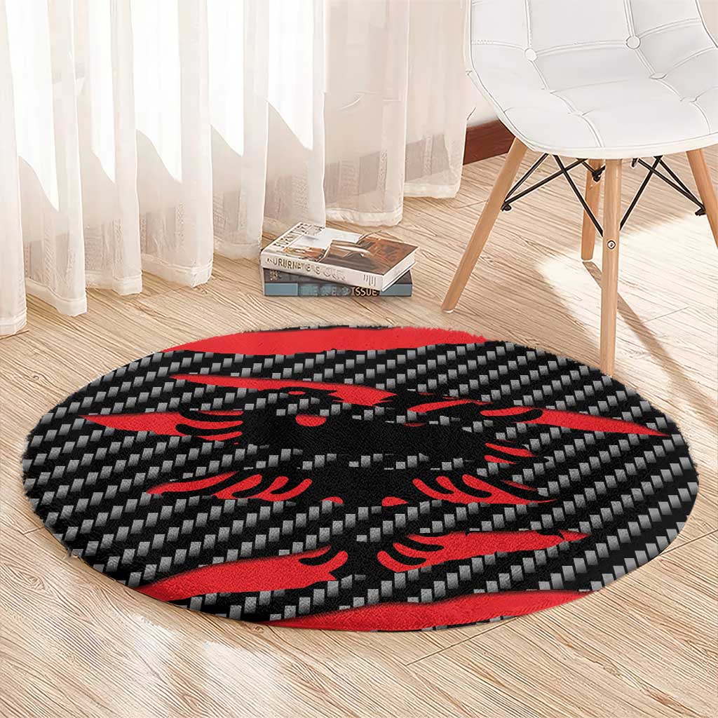 Albania Beast Round Carpet Ripped Flag Graphic - Wonder Print Shop