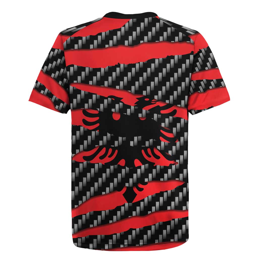 Albania Beast Rugby Jersey Ripped Flag Graphic - Wonder Print Shop