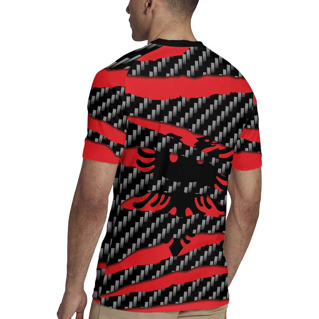 Albania Beast Rugby Jersey Ripped Flag Graphic - Wonder Print Shop