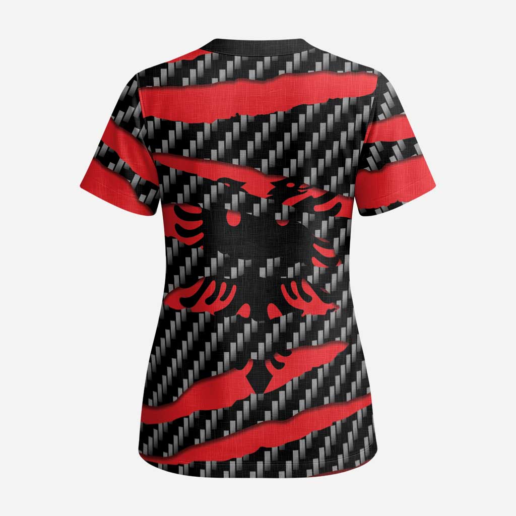 Albania Beast Scrub Top Ripped Flag Graphic - Wonder Print Shop
