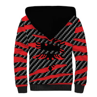 Albania Beast Sherpa Hoodie Ripped Flag Graphic - Wonder Print Shop