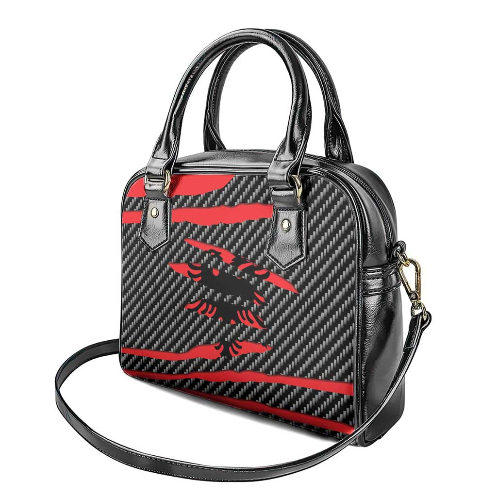 Albania Beast Shoulder Handbag Ripped Flag Graphic - Wonder Print Shop