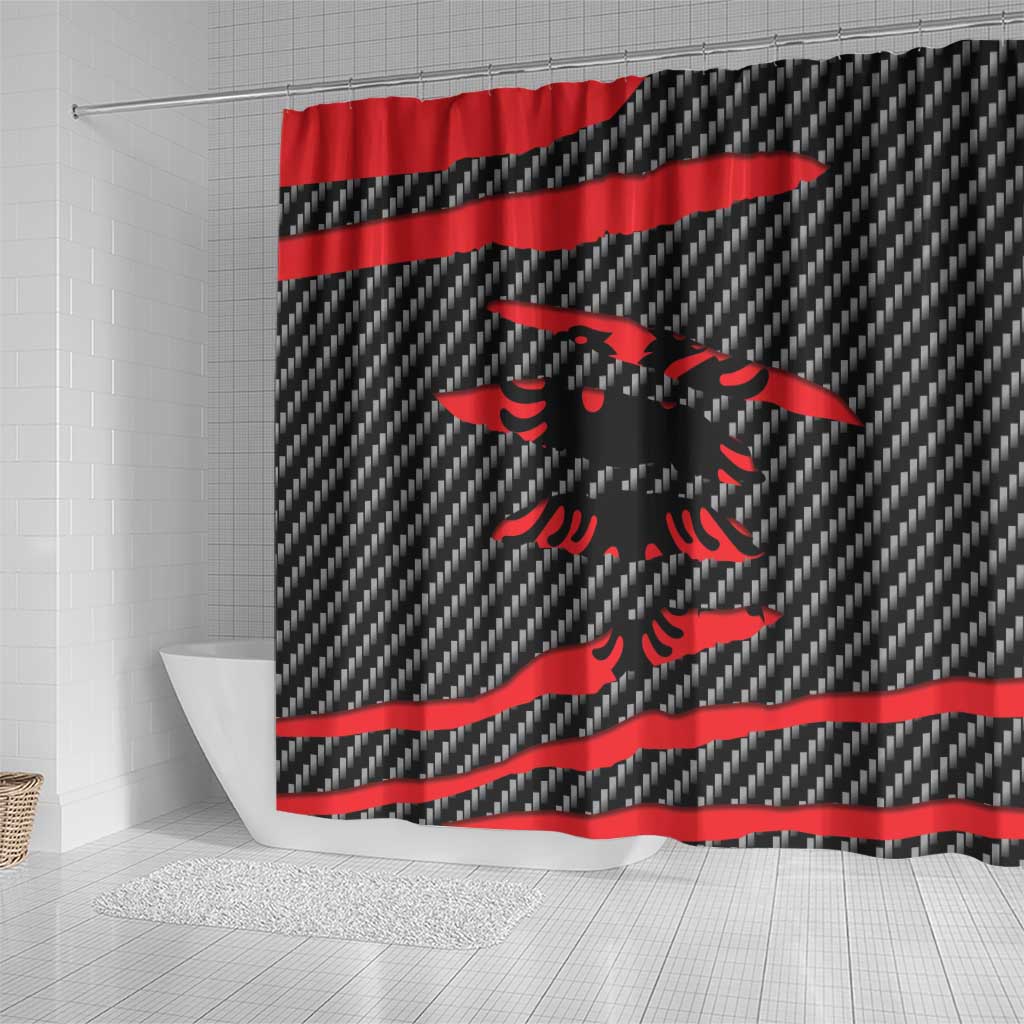 Albania Beast Shower Curtain Ripped Flag Graphic - Wonder Print Shop