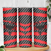 Albania Beast Skinny Tumbler Ripped Flag Graphic - Wonder Print Shop