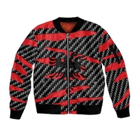 Albania Beast Sleeve Zip Bomber Jacket Ripped Flag Graphic - Wonder Print Shop