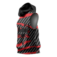 Albania Beast Sleeveless Hoodie Ripped Flag Graphic - Wonder Print Shop
