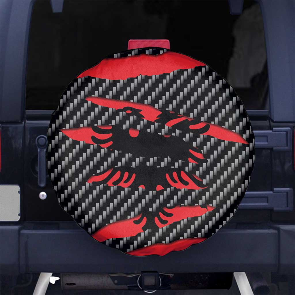 Albania Beast Spare Tire Cover Ripped Flag Graphic - Wonder Print Shop