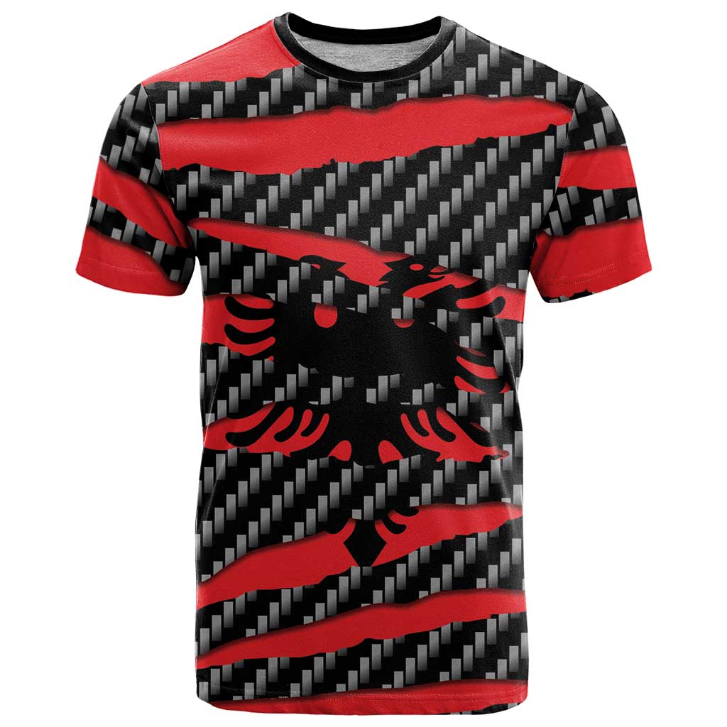 Albania Beast T Shirt Ripped Flag Graphic - Wonder Print Shop