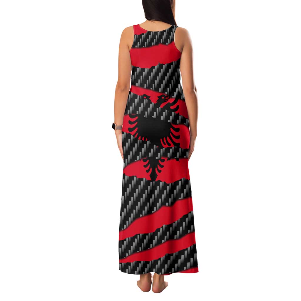 Albania Beast Tank Maxi Dress Ripped Flag Graphic - Wonder Print Shop