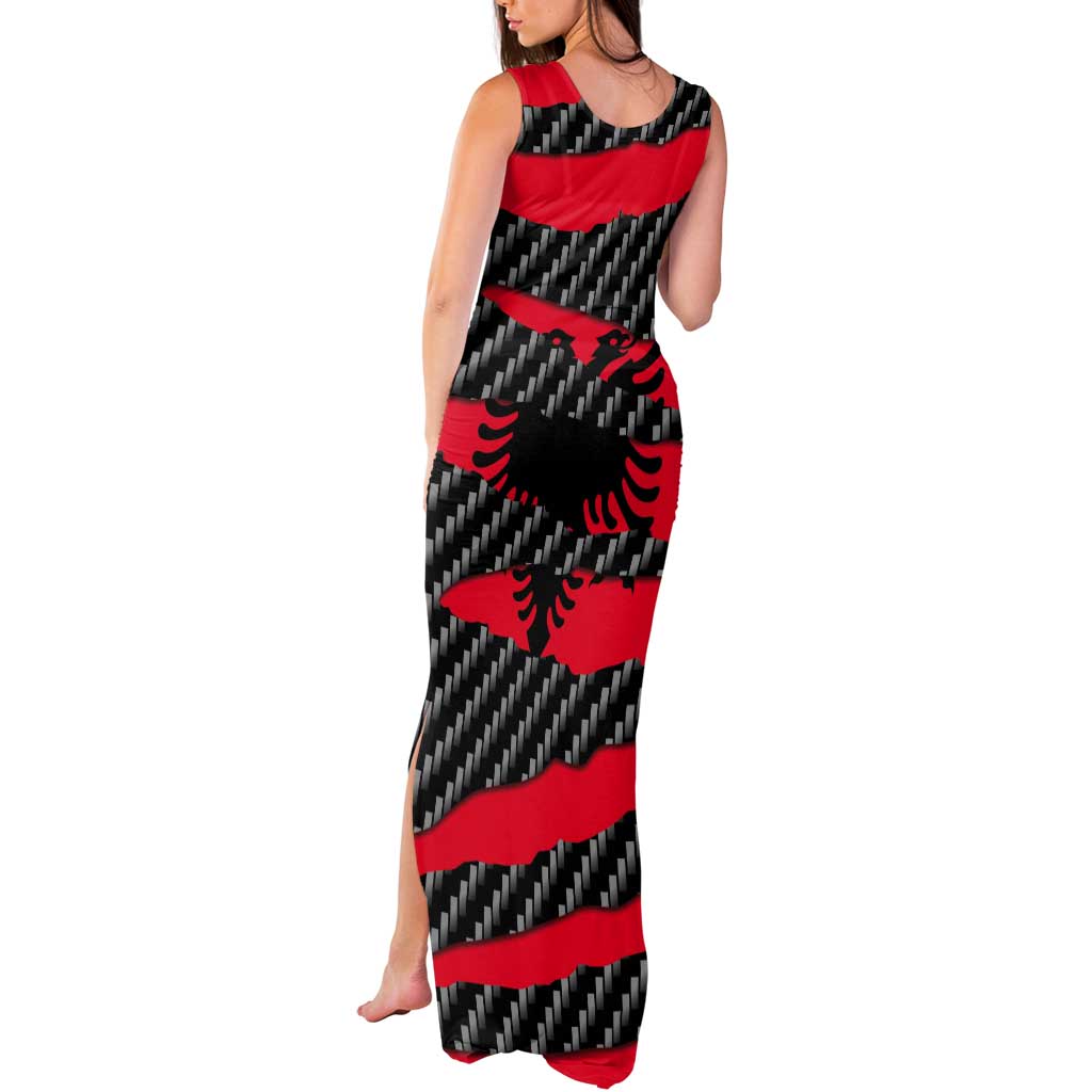 Albania Beast Tank Maxi Dress Ripped Flag Graphic - Wonder Print Shop
