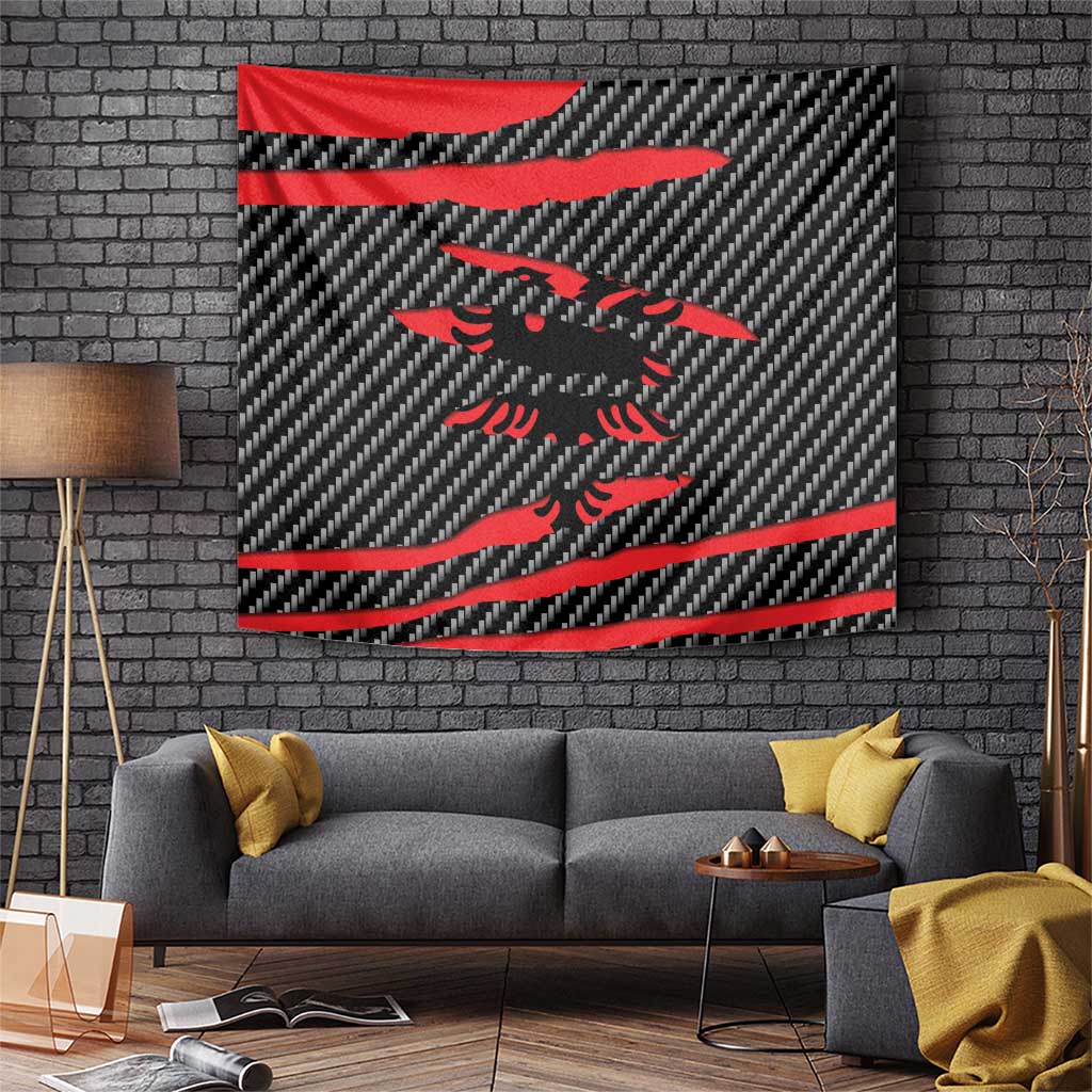 Albania Beast Tapestry Ripped Flag Graphic - Wonder Print Shop