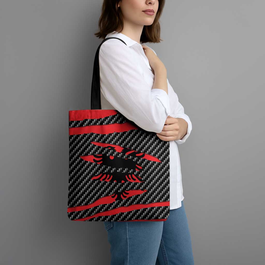 Albania Beast Tote Bag Ripped Flag Graphic - Wonder Print Shop
