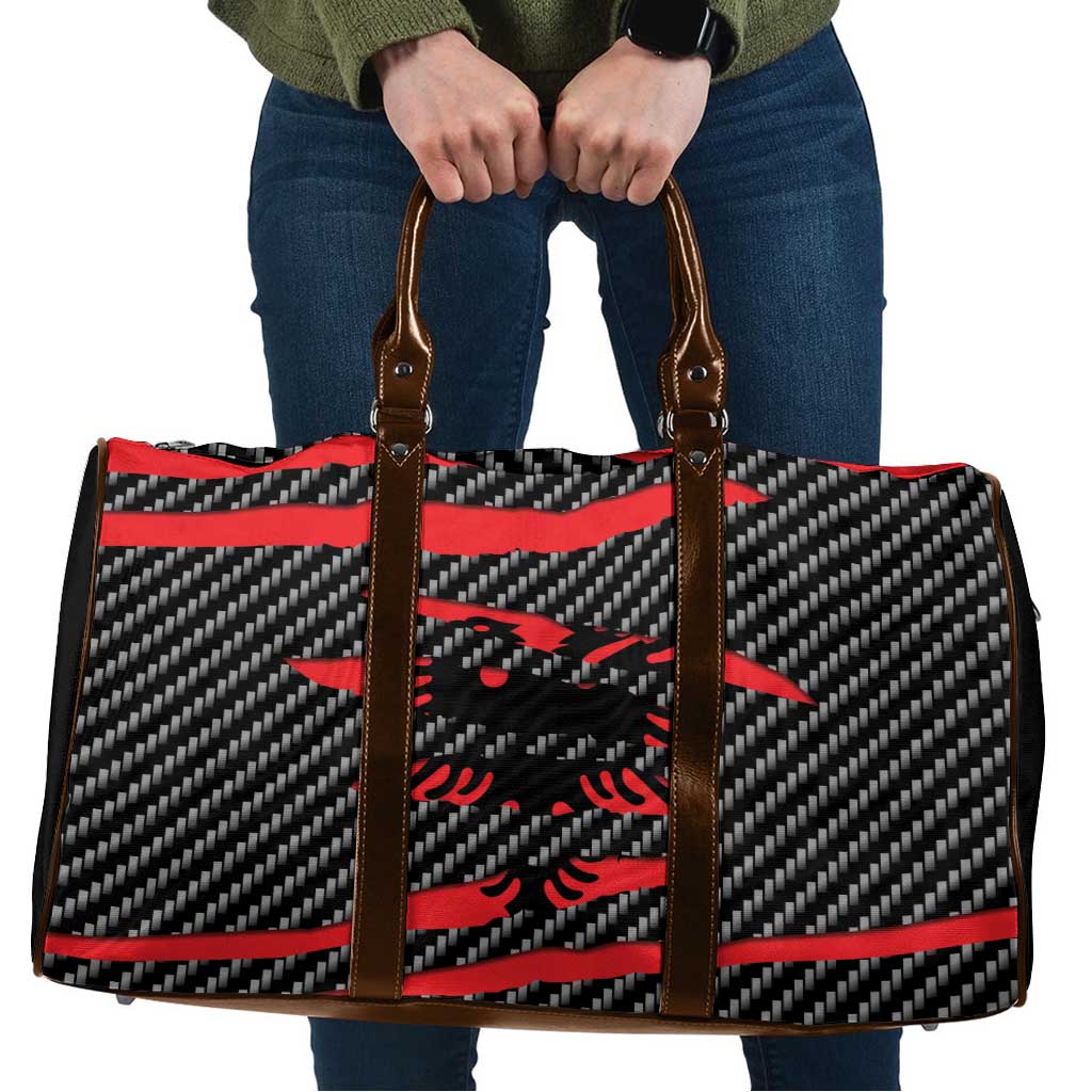 Albania Beast Travel Bag Ripped Flag Graphic - Wonder Print Shop